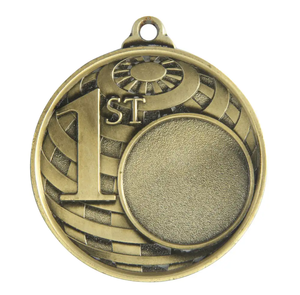 Gold global medal -1st + 25mm insert with zinc alloy construction