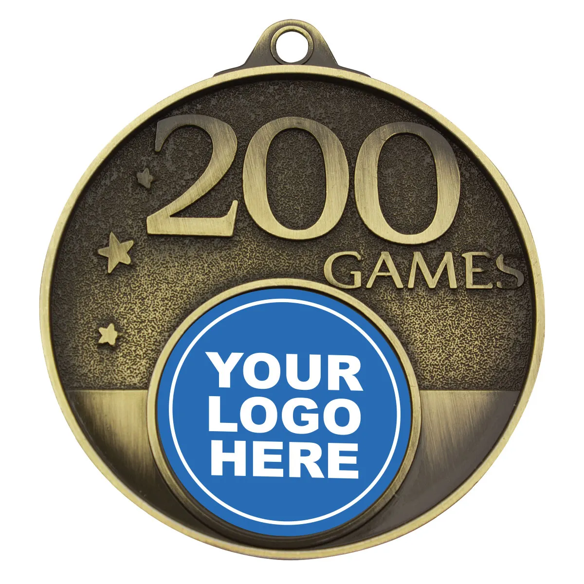 Gold 200 games milestone medal with metal construction