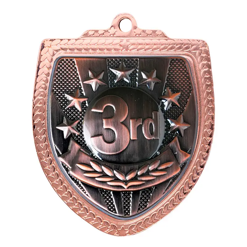 Bronze / gold shield medal - 3rd with iron construction