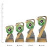 Archery Arclight Colour trophies next to ruler
