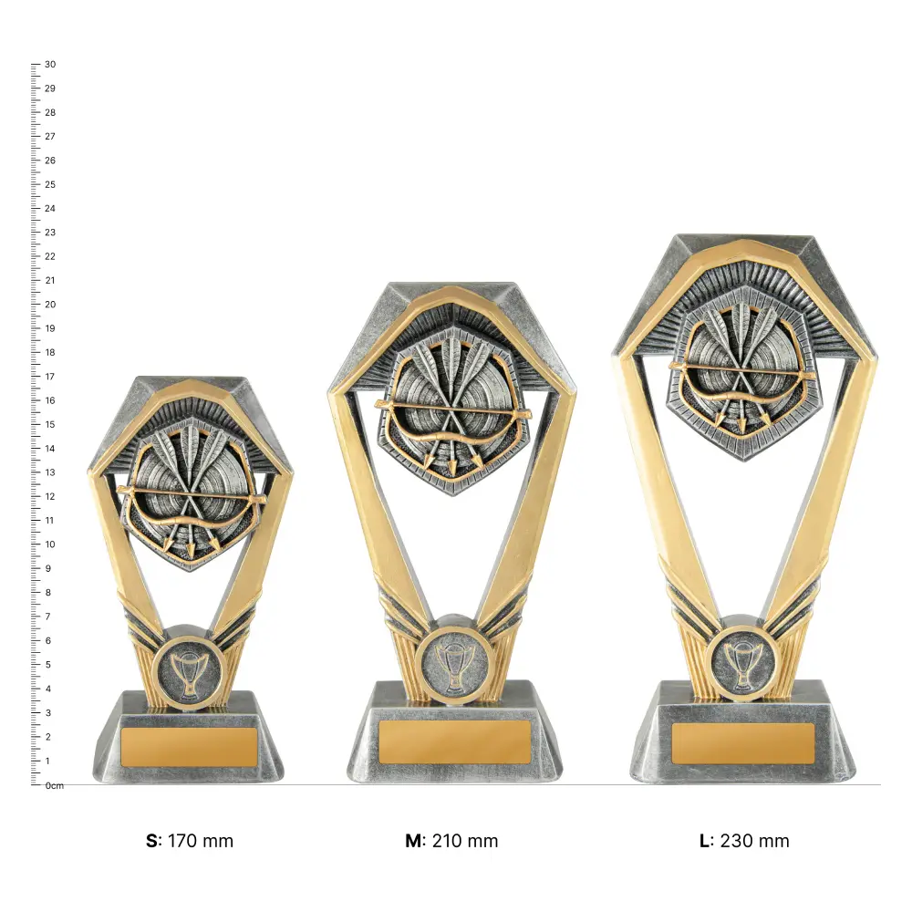 Archery Hex Tower trophies next to ruler