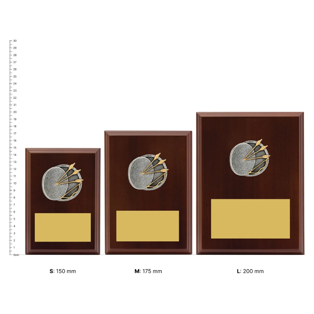 Archery Peak Plaques next to ruler