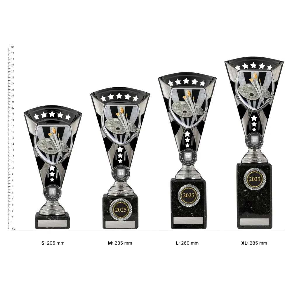 Art Cobra Cups next to ruler