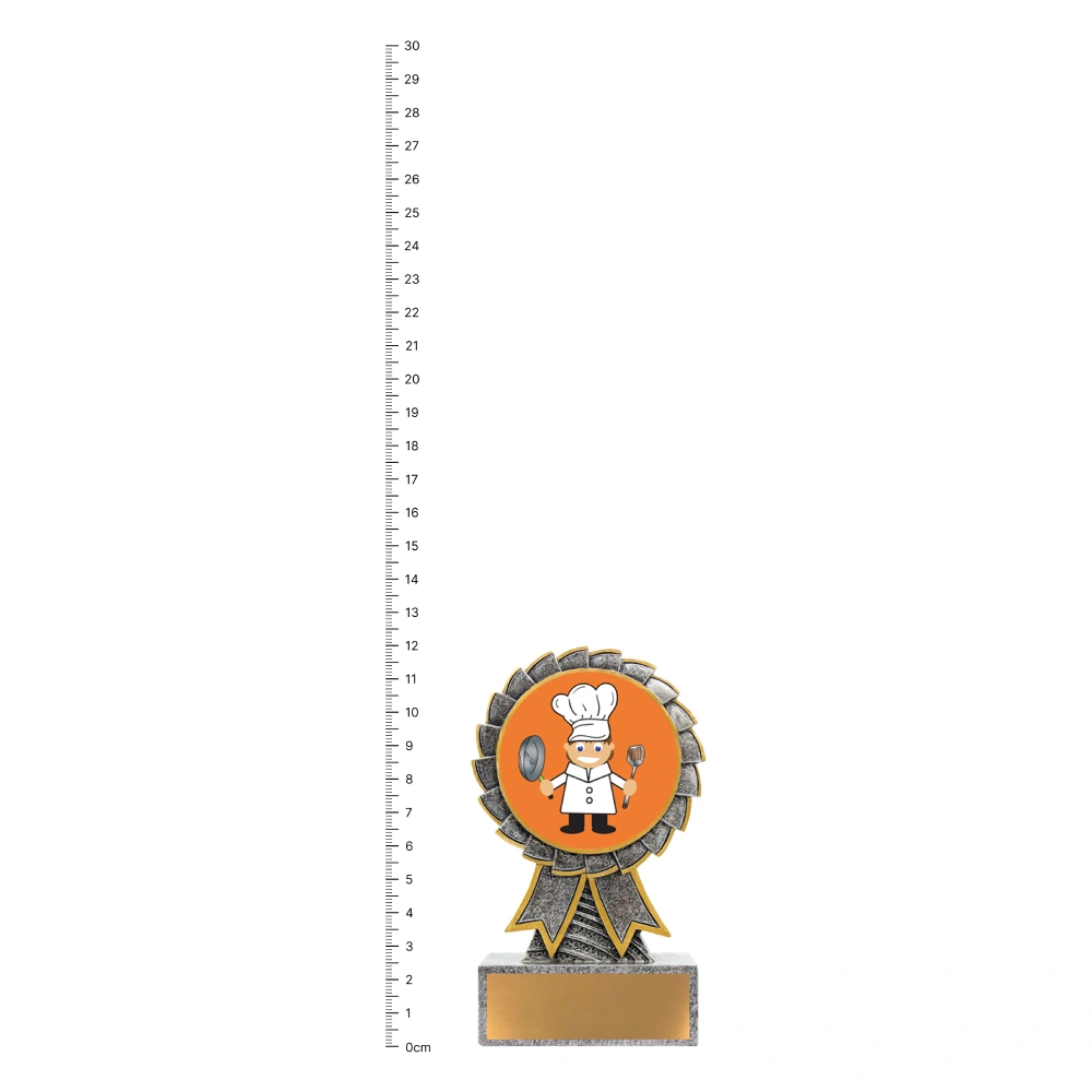 Aster - Chef trophy next to ruler