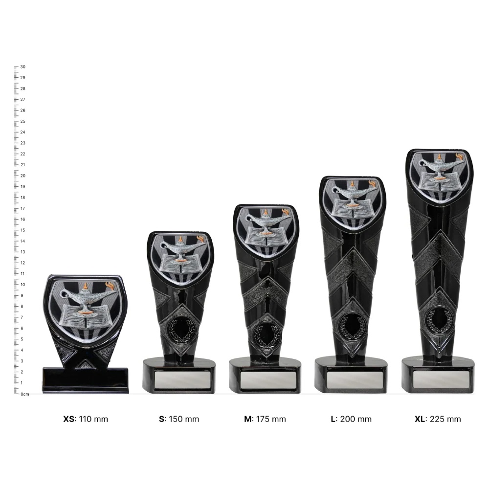 Black Cobra Knowledge trophies next to ruler