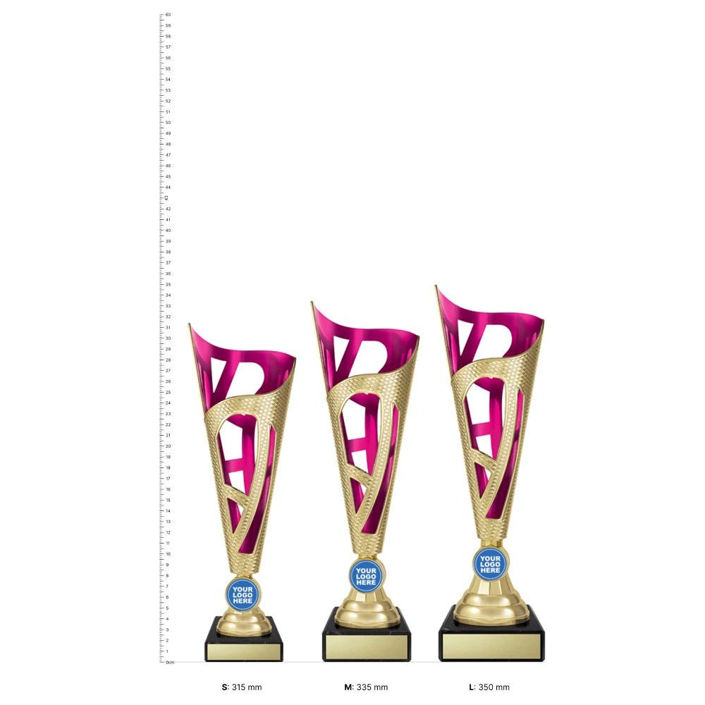 Dragon Cup - Pink trophies next to ruler