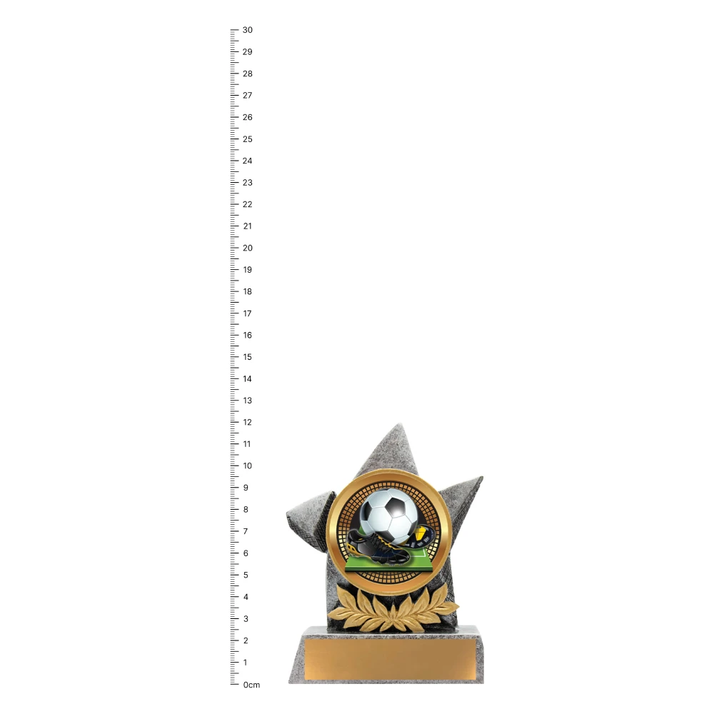 Football Argo trophy next to ruler