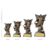 Football Male Delta trophies next to ruler