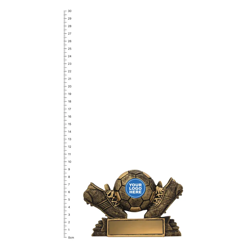 Football Mini Theme trophy next to ruler