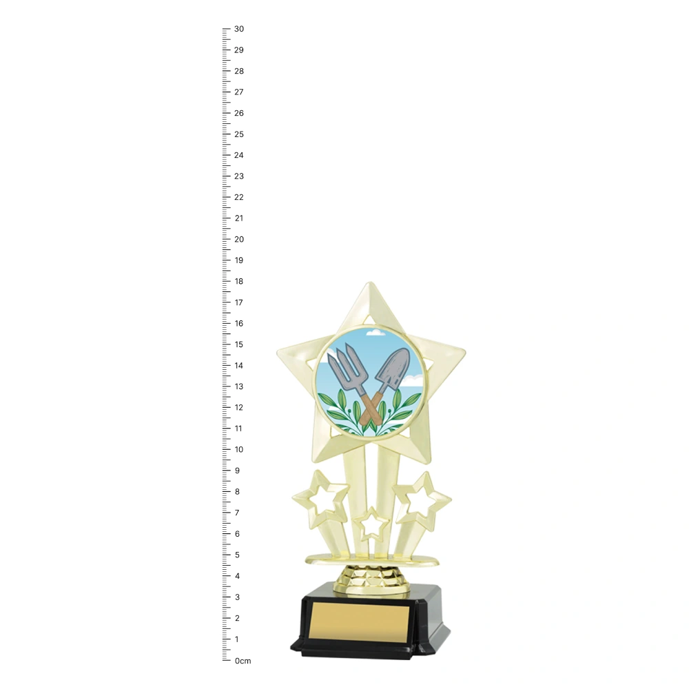 Gardening Icon Star trophy next to ruler