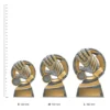 Goalie Mirage trophies next to ruler