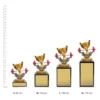 Gym Marble trophies next to ruler