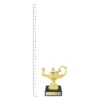 Lamp of Knowledge trophy next to ruler