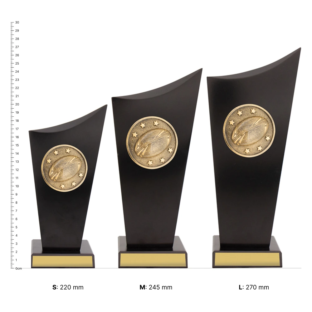 League _ Union Spartan Crest trophies next to ruler