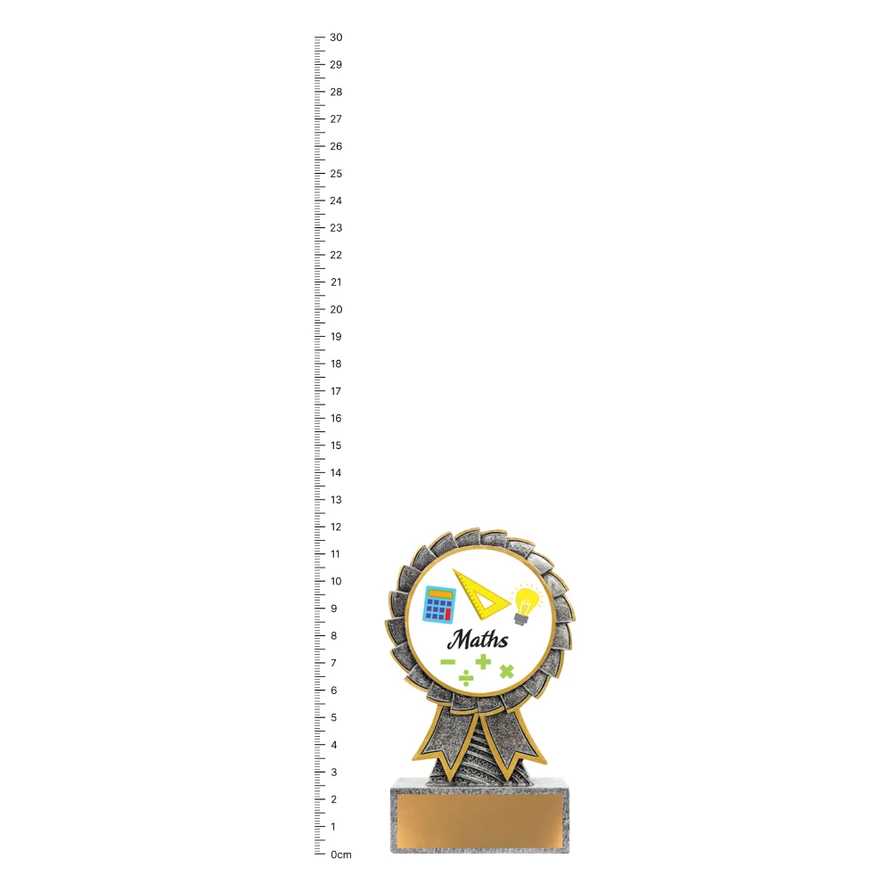 Maths Aster trophy next to ruler