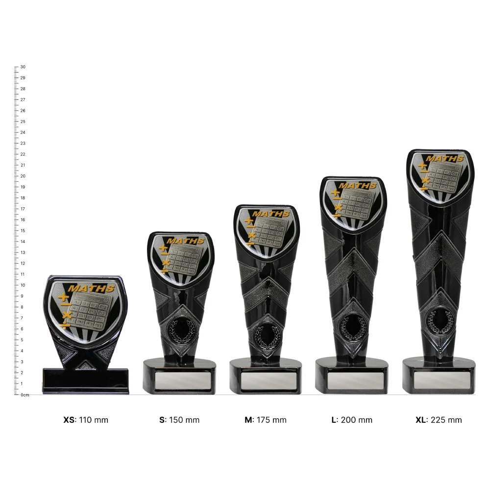 Maths Black Cobra trophies next to ruler