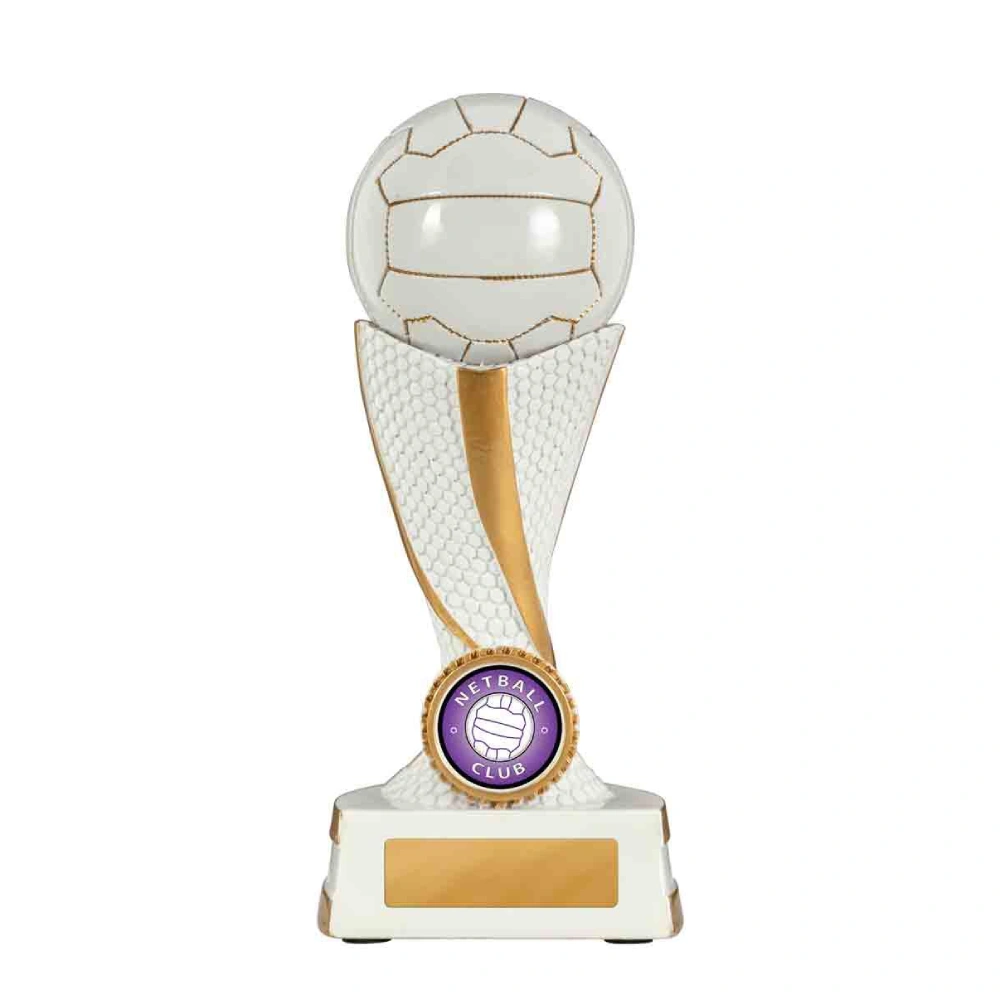 White / gold twist series-netball with resin construction