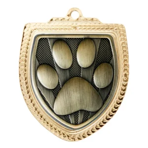 silver / gold shield medal - dogs with iron construction