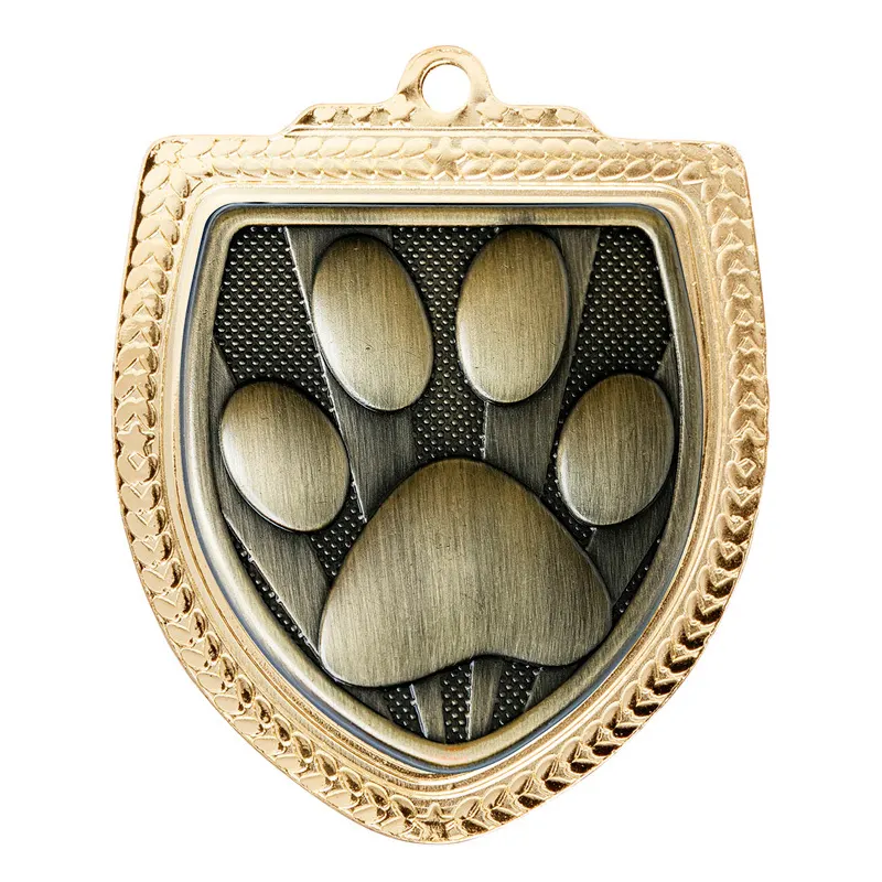 silver / gold shield medal - dogs with iron construction
