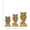 Public Speaking Shield Stand trophies next to ruler