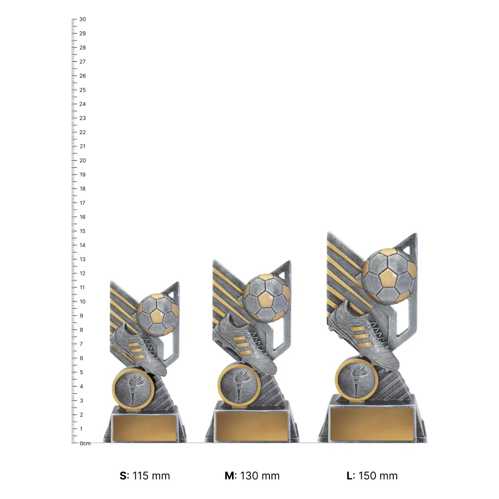 Football Rogue Series trophies next to ruler