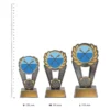 Rowing Polaris Colour trophies next to ruler