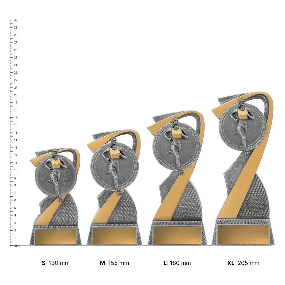 Running Arclight Female trophies next to ruler