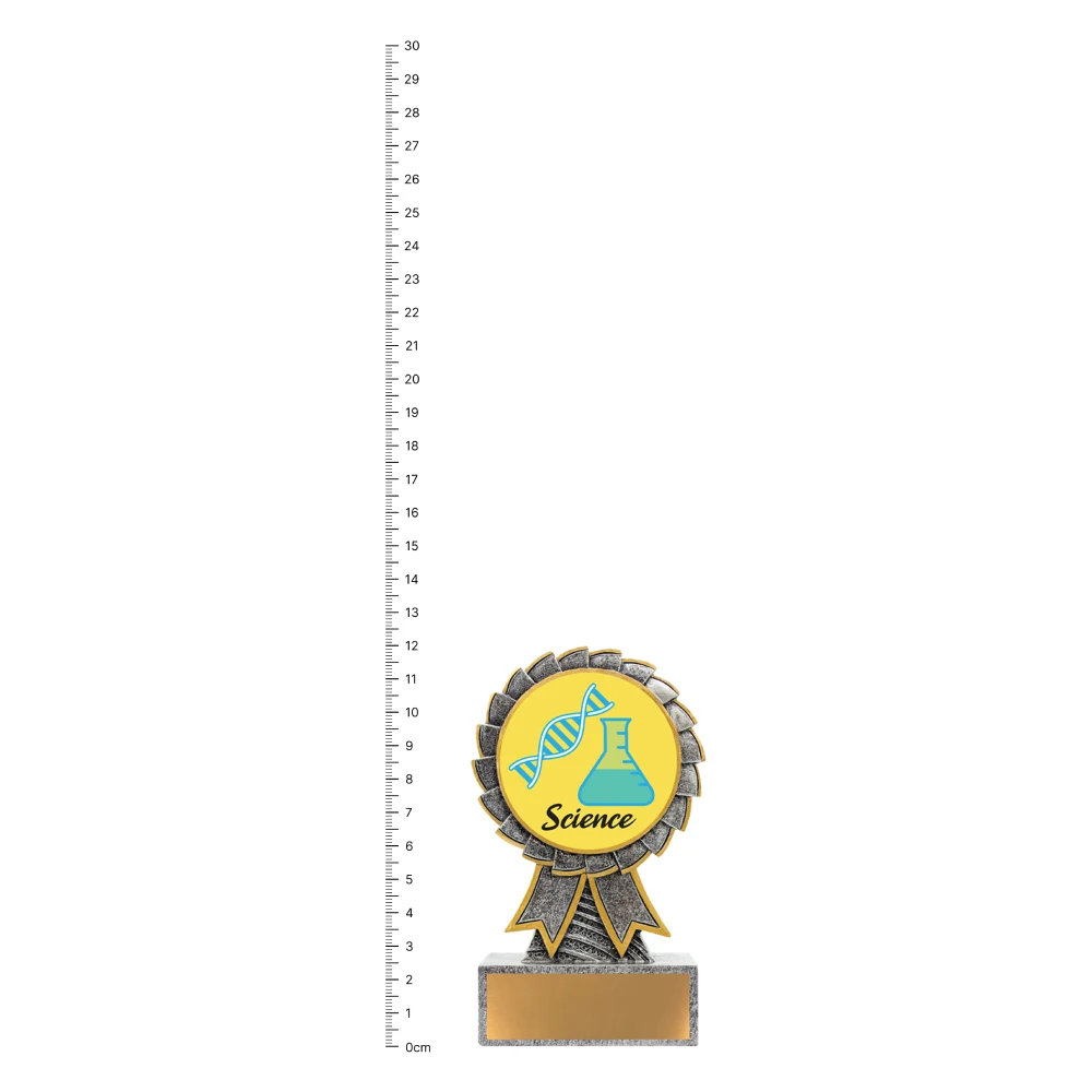Science Aster trophy next to ruler
