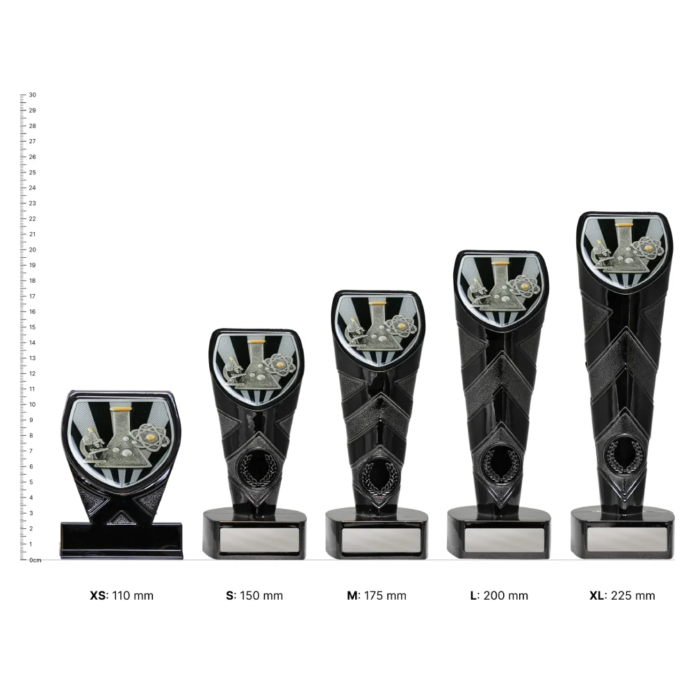 Science Black Cobra trophies next to ruler