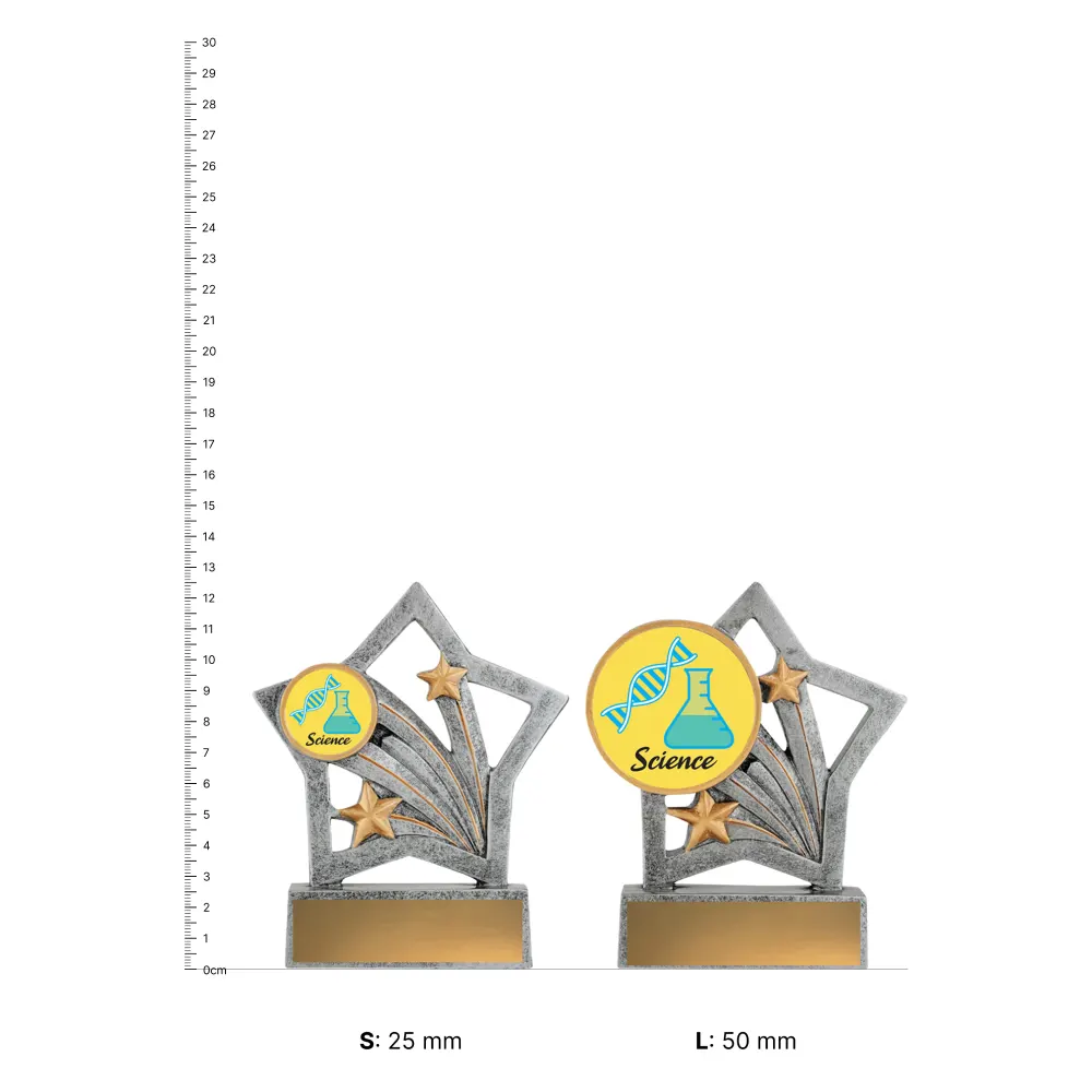 Science Flash trophies next to ruler