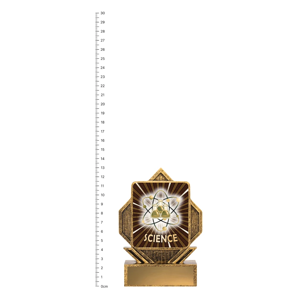 Science Lynx Arrow trophy next to ruler