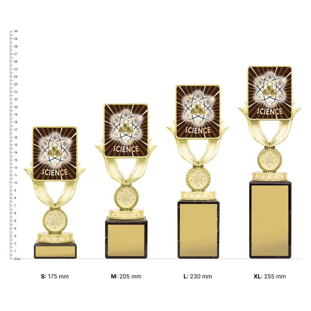Science Lynx Sentry trophies next to ruler