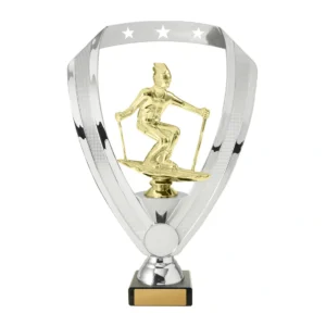Black / silver / gold backstand/column/ski m. with plastic / marble construction