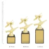 Ski Marble Column trophies next to ruler
