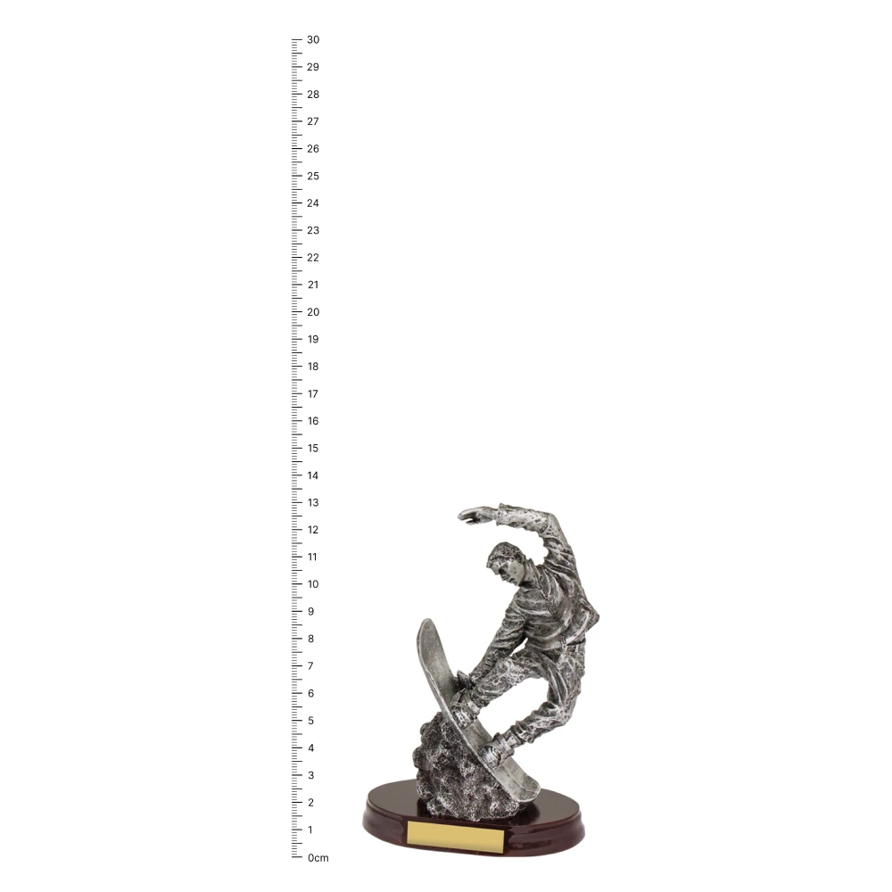 Snowboarding Trophy next to ruler