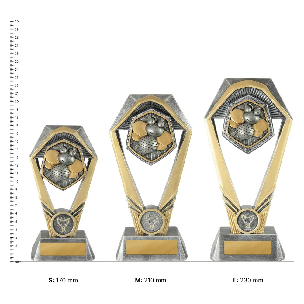Spelling Hex Tower trophies next to ruler