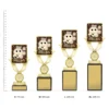 Spelling Lynx Sentry trophies next to ruler