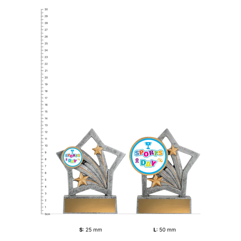 Sports Day Flash trophies next to ruler