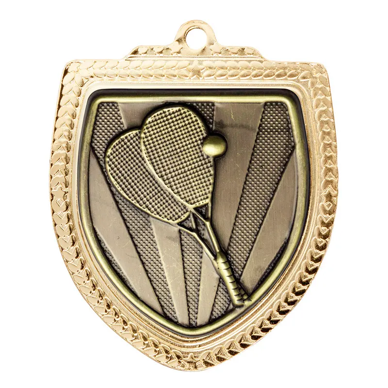 gold / gold shield medal - squash with iron construction