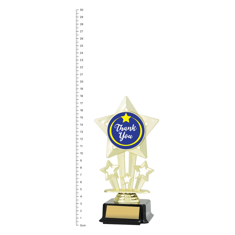 Thank You Icon Star trophy next to ruler