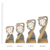 Track & Field Arclight Colour trophies next to ruler
