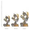 Track Shazam trophies next to ruler