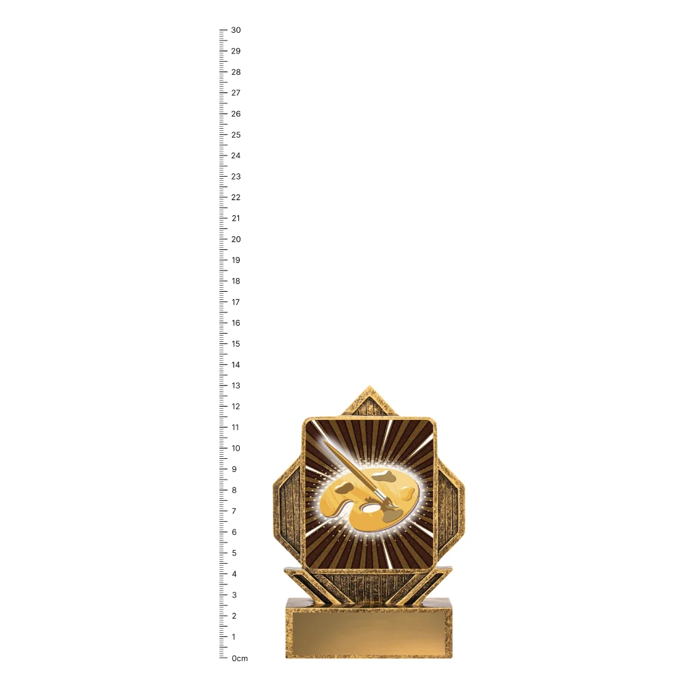 Visual Arts Lynx Arrow trophy next to ruler
