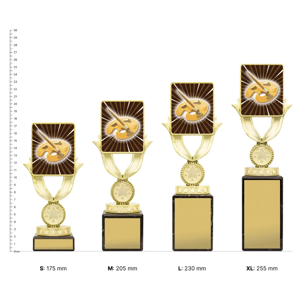 Visual Arts Lynx Sentry trophies next to ruler