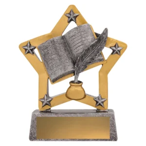 Silver academic mini star with resin construction