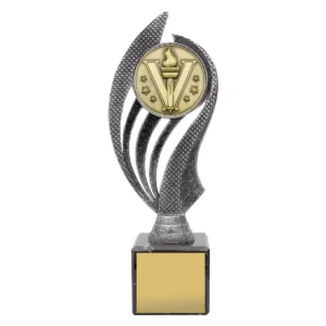 Silver / gold achievement husky with plastic / metal / marble construction