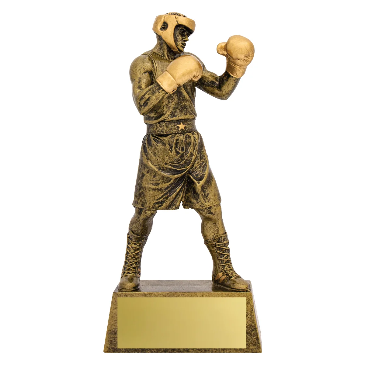 Gold action boxer with resin construction
