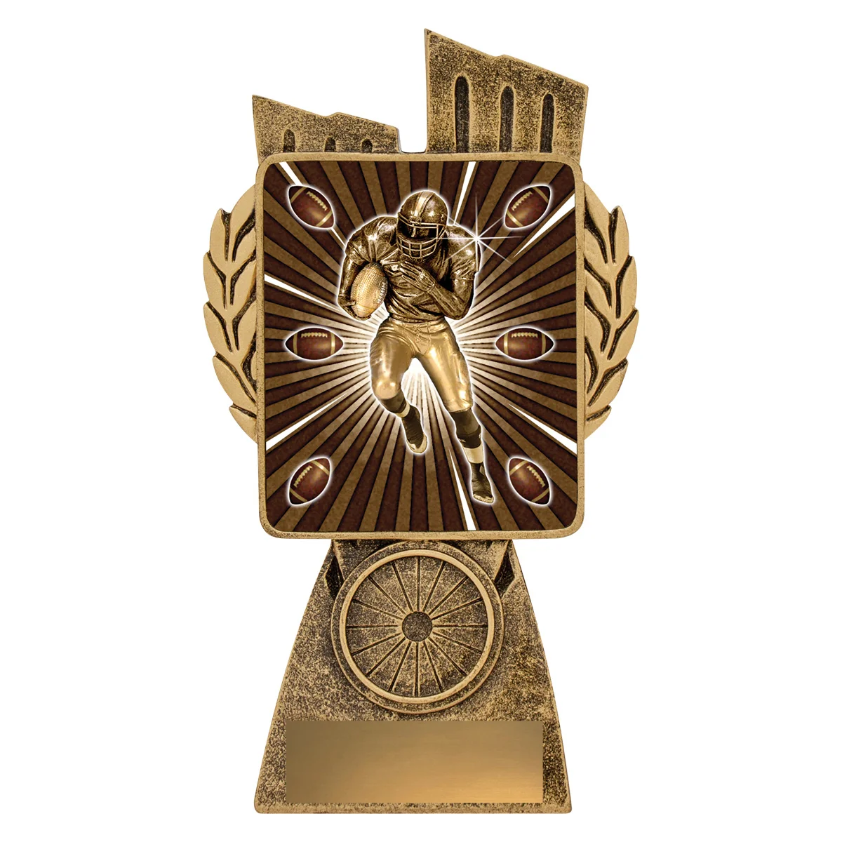 Gold antique gold lynx - american football with resin construction