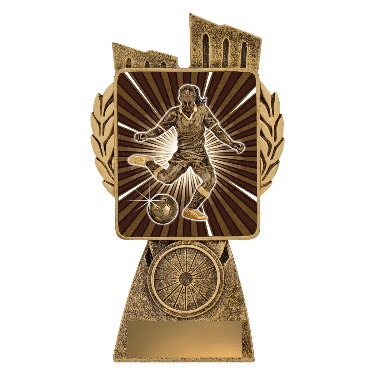 Gold antique gold lynx - football female with resin construction