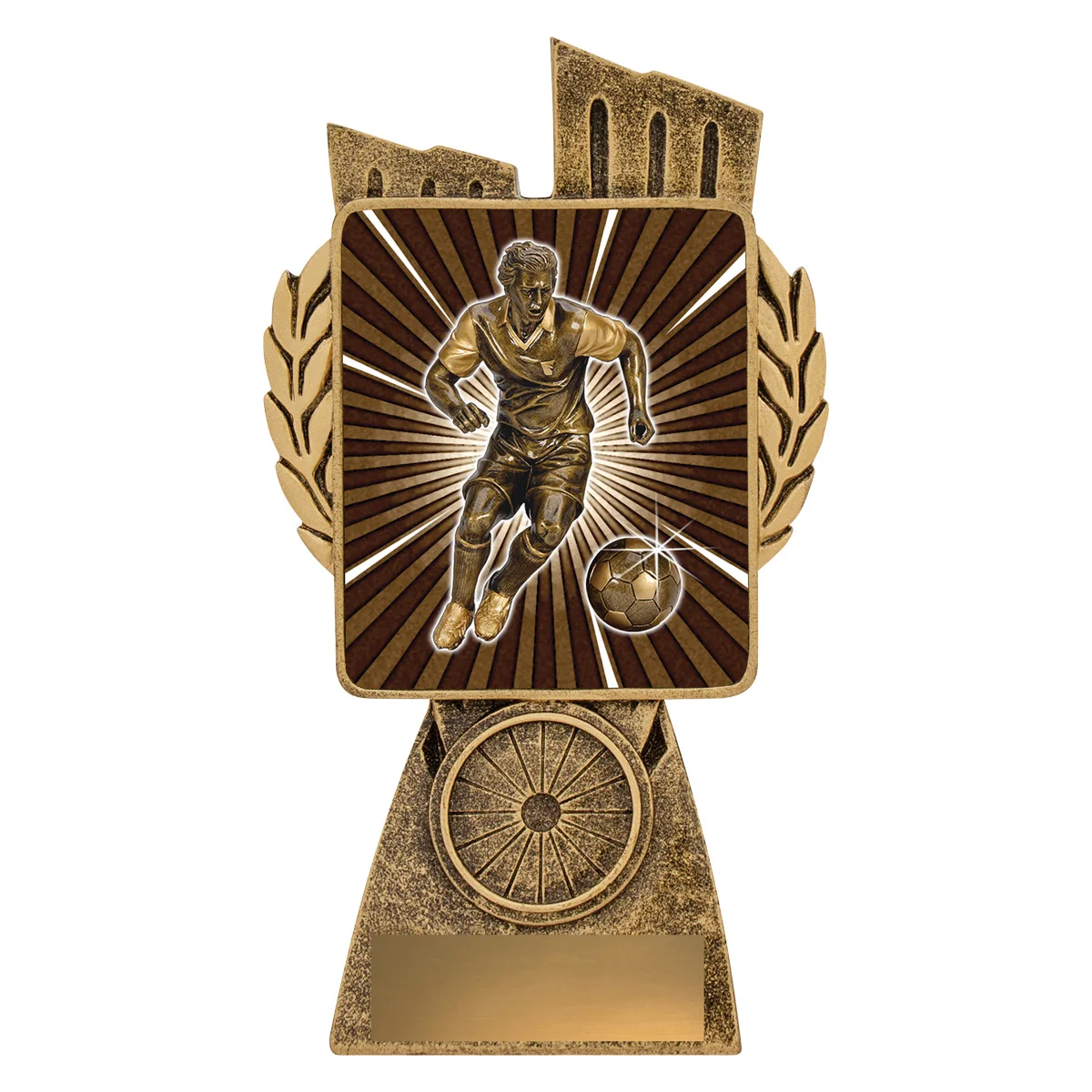 Gold antique gold lynx - male football with resin construction